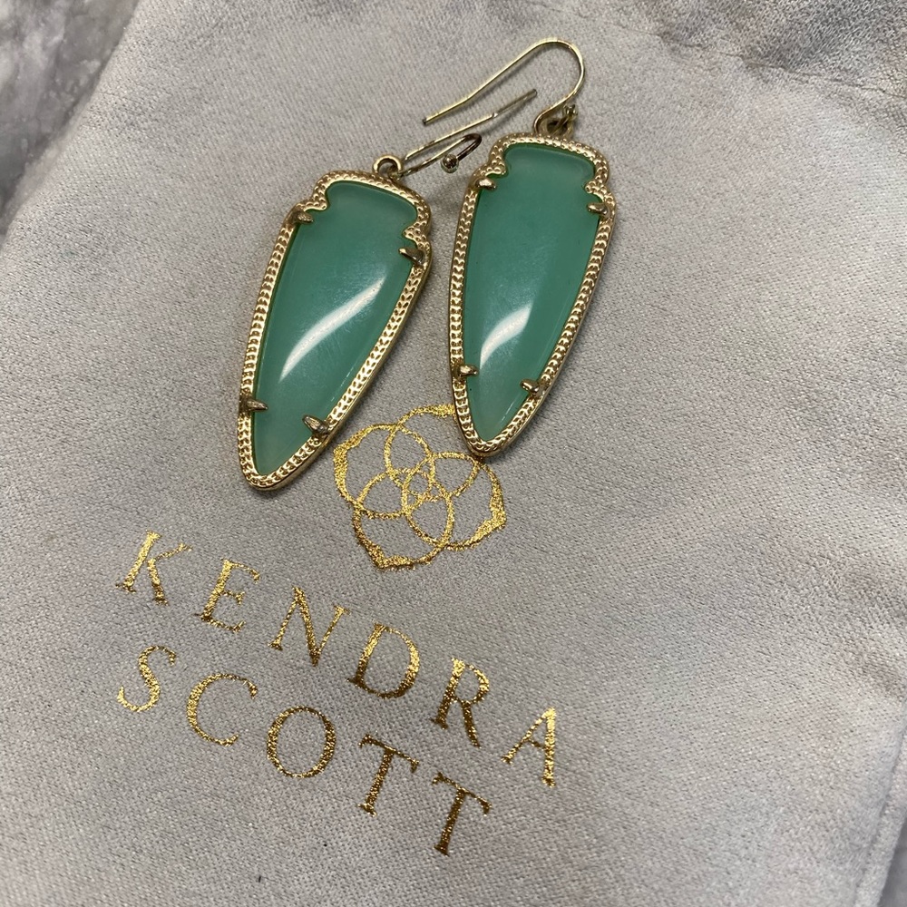Kendra Scott Skylar drop dangle earrings-jade/gold